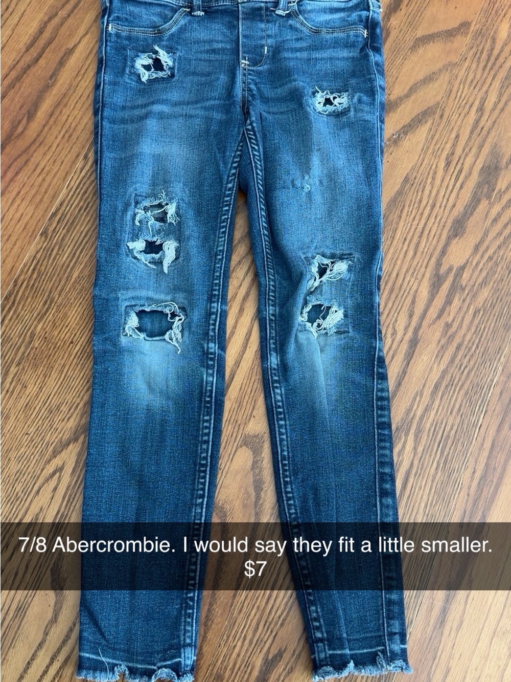 Abercrombie & Fitch Distressed Dark Blue Skinny Jeans